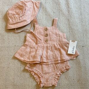 Pink Baby Outfit with Hat